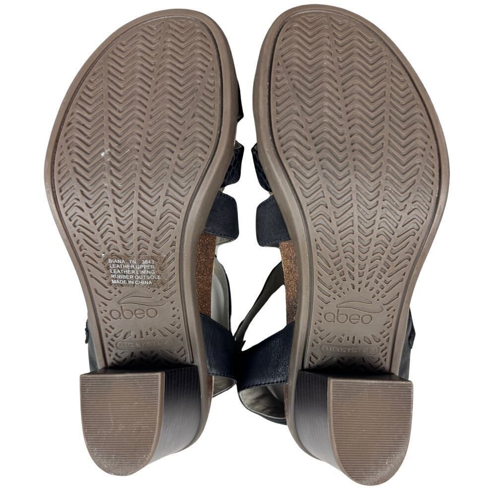 ABEO B.I.O.system Sandals Womens Size 7N Black Neutral "BIANA" Strappy Heels - Picture 9 of 11